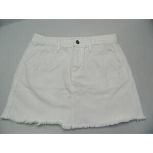 KANCAN Jean White Distress Mini Skirt Size Medium